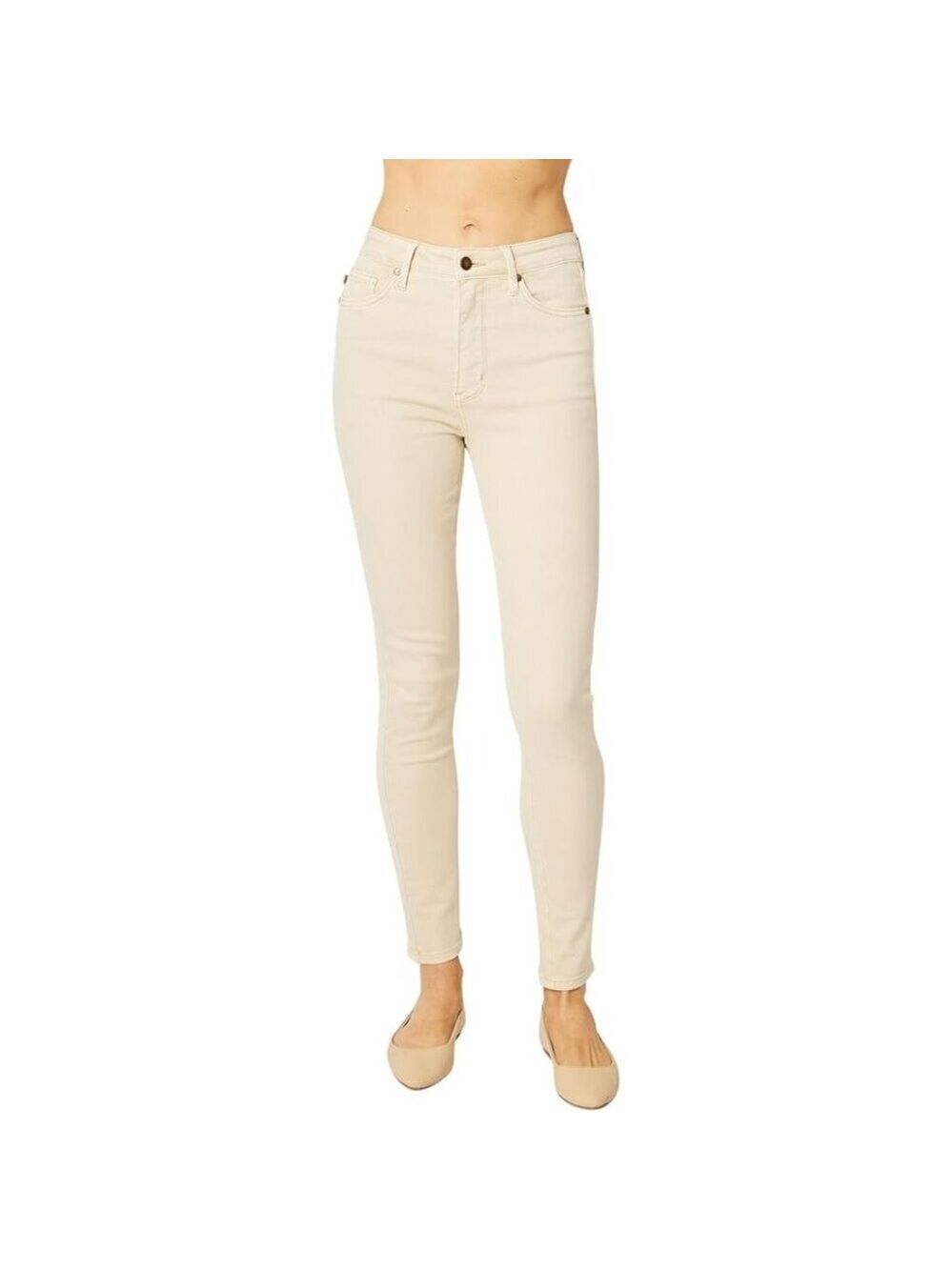 Judy Blue NWT Tummy Control High Rise Skinny Jeans In Bone Sz 30